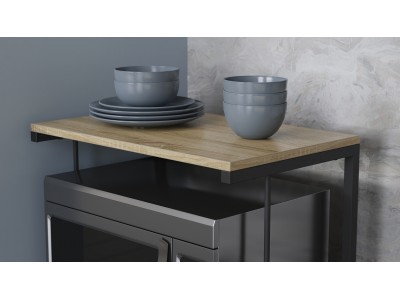 Помощна етажерка за кухня Kitchen 301 (дъб сонома/черно)